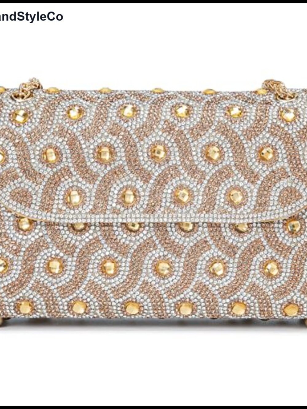 Rhinestone Leather Evening Handbag Chain Strap Crossbody Clutch Purse